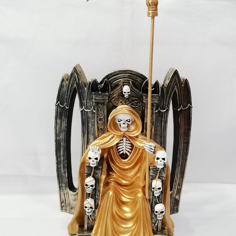 SANTA MUERTE DORADA SENTADA 46 CM