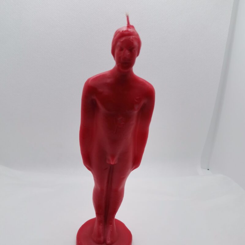 VELA FIGURA HOMBRE ROJA