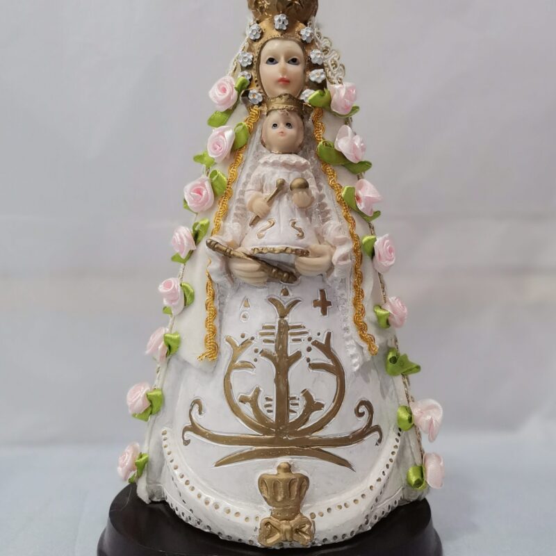 VIRGEN DEL ROCIO 14 CM RESINA FLORES