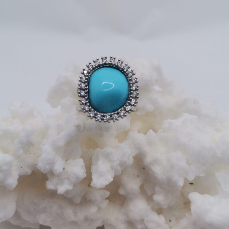 ANILLO TURQUESA CIRCONITAS PLATA