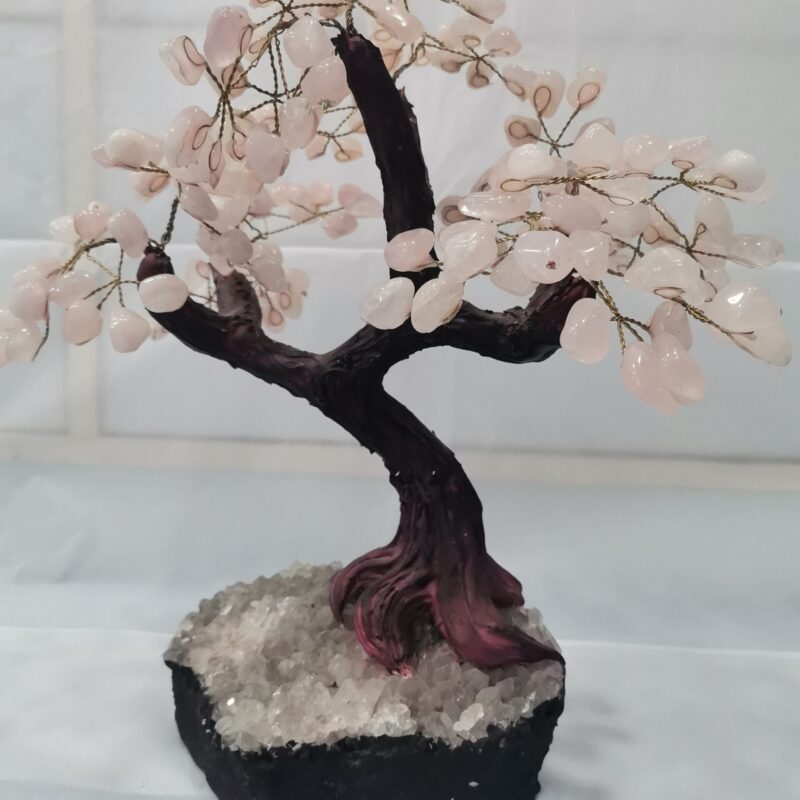 ARBOL DE MINERAL CUARZO BLANCO Y CUARZO ROSA 210