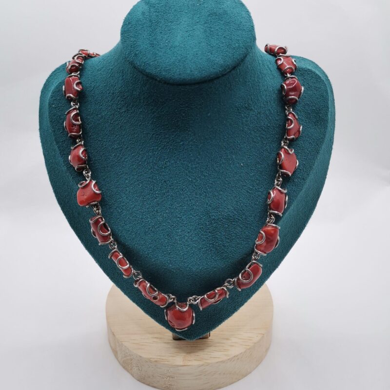 GARGANTILLA ENGARZADA CORAL PLATA