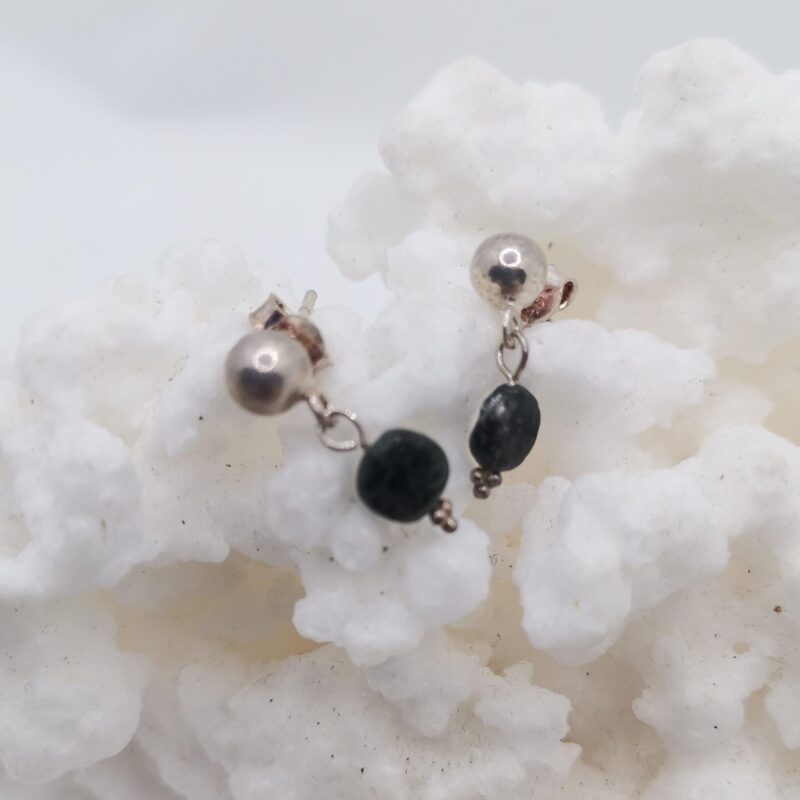 PENDIENTE JADE UNA ESFERA Y ESFERA PLATA 48