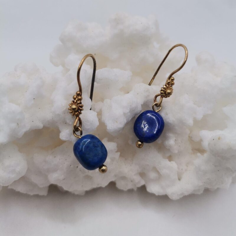PENDIENTE PLATA ORO LAPISLAZULI REDONDO 69
