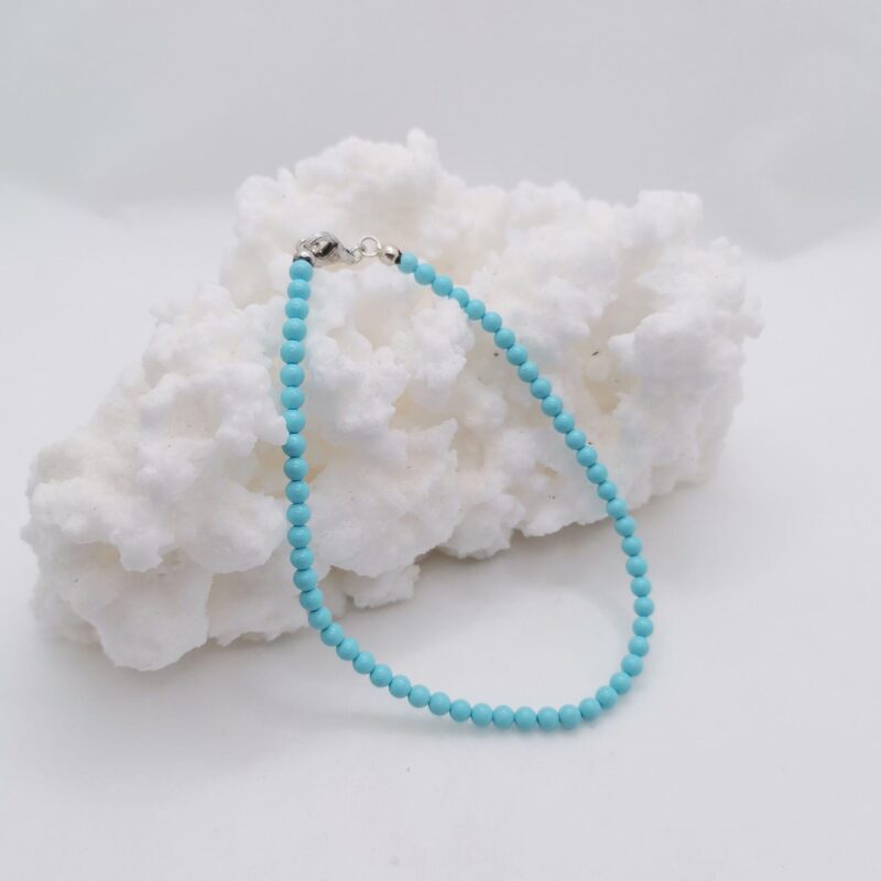 PULSERA TURQUESA BOLITAS PLATA