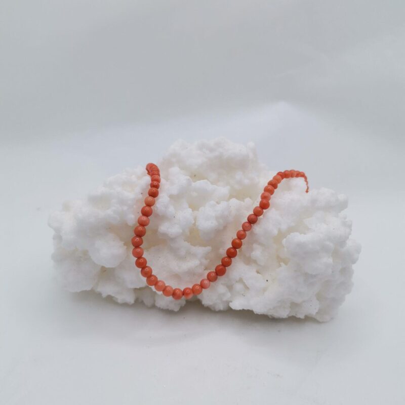 PULSERA CORAL BOLAS 4 MM PLATA BAÑO ORO