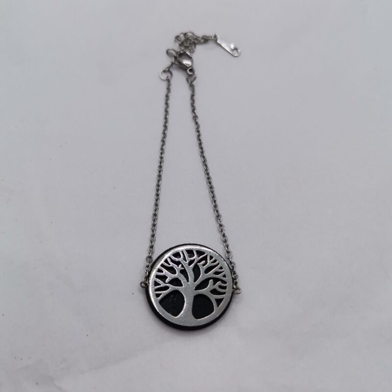 PULSERA SHUNGIT ARBOL DE LA VIDA ACERO