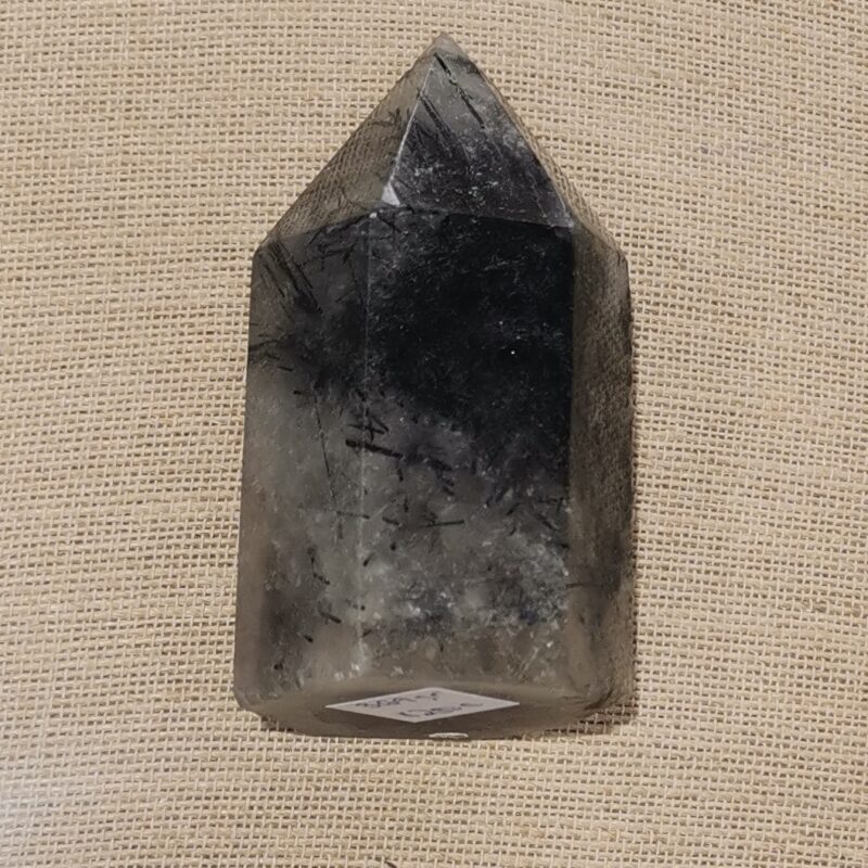 PUNTA CUARZO RUTILADO TURMALINA 369 GRAMOS