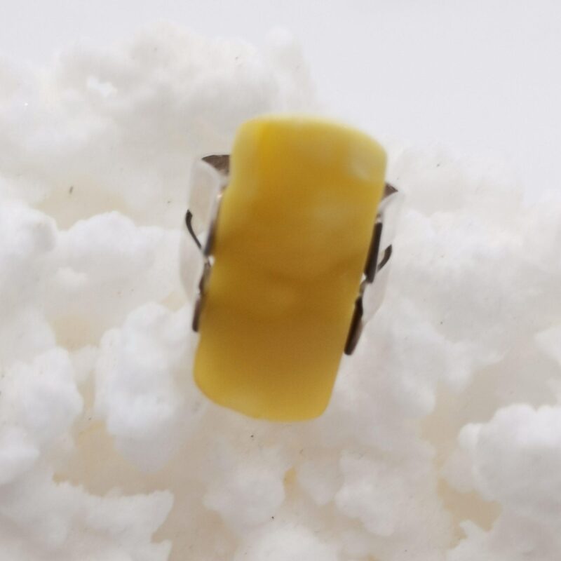 ANILLO AMBAR AMARILLO PLATA