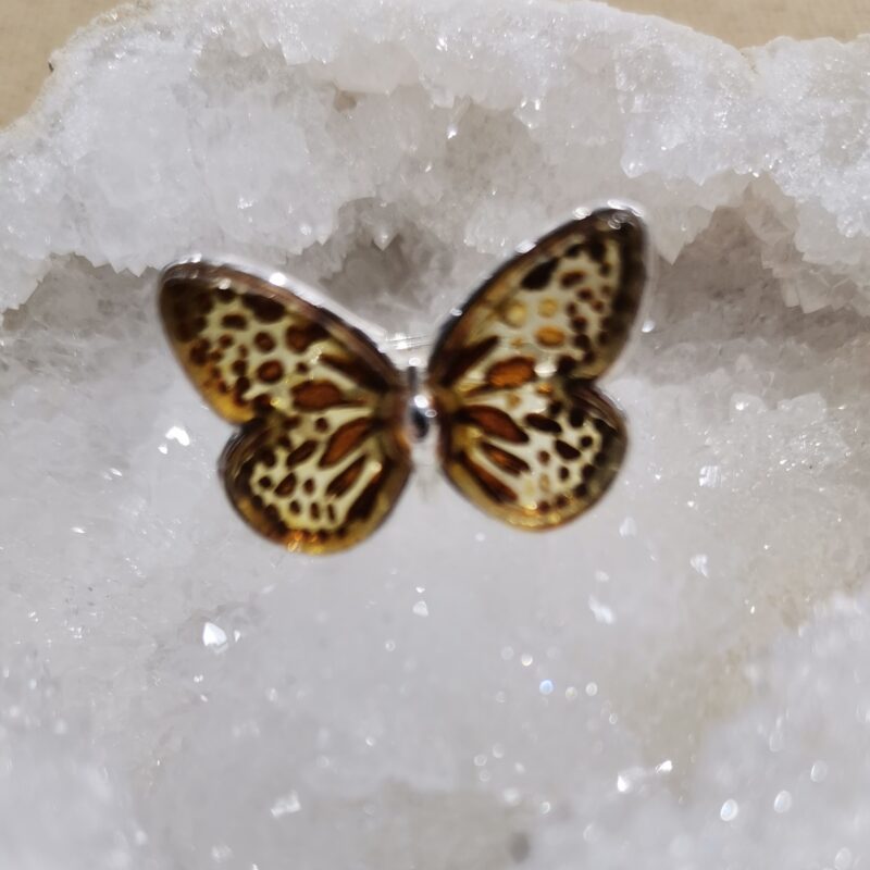 ANILLO AMBAR MARIPOSA PLATA ADAPTABLE