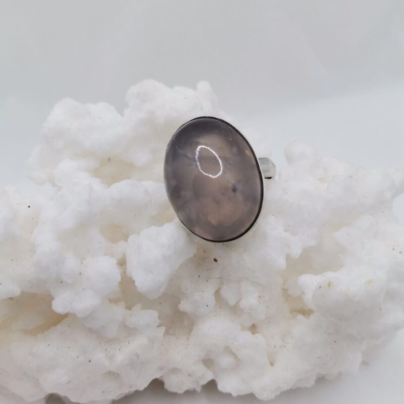 ANILLO PLATA CUARZO ROSA OVALO GRANDE