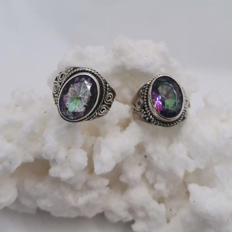 ANILLO PLATA TOPACIO ARCOIRIS OVALADO