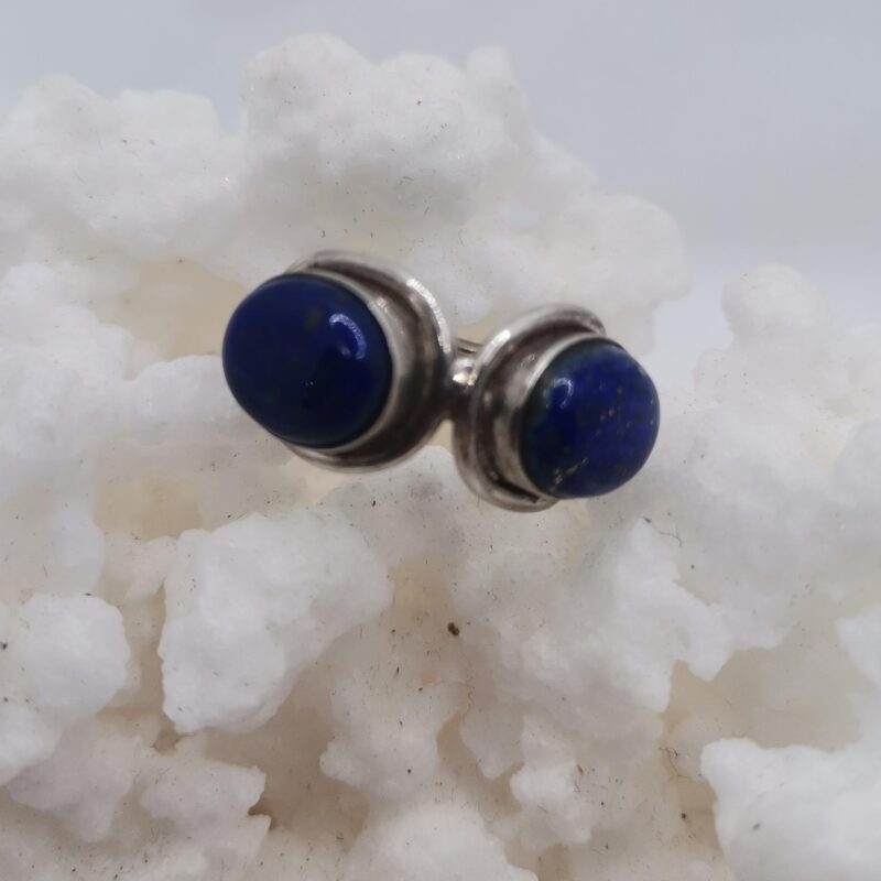 ANILLO PLATA LAPISLAZULI DOBLE OVALO