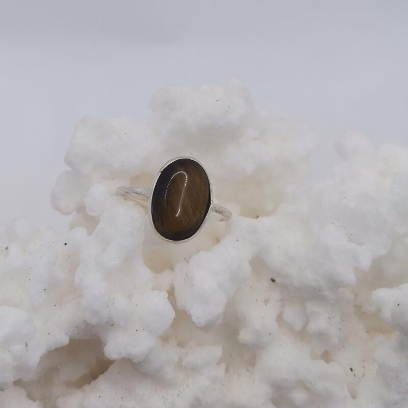 ANILLO PLATA OJO DE TIGRE OVALADO 35