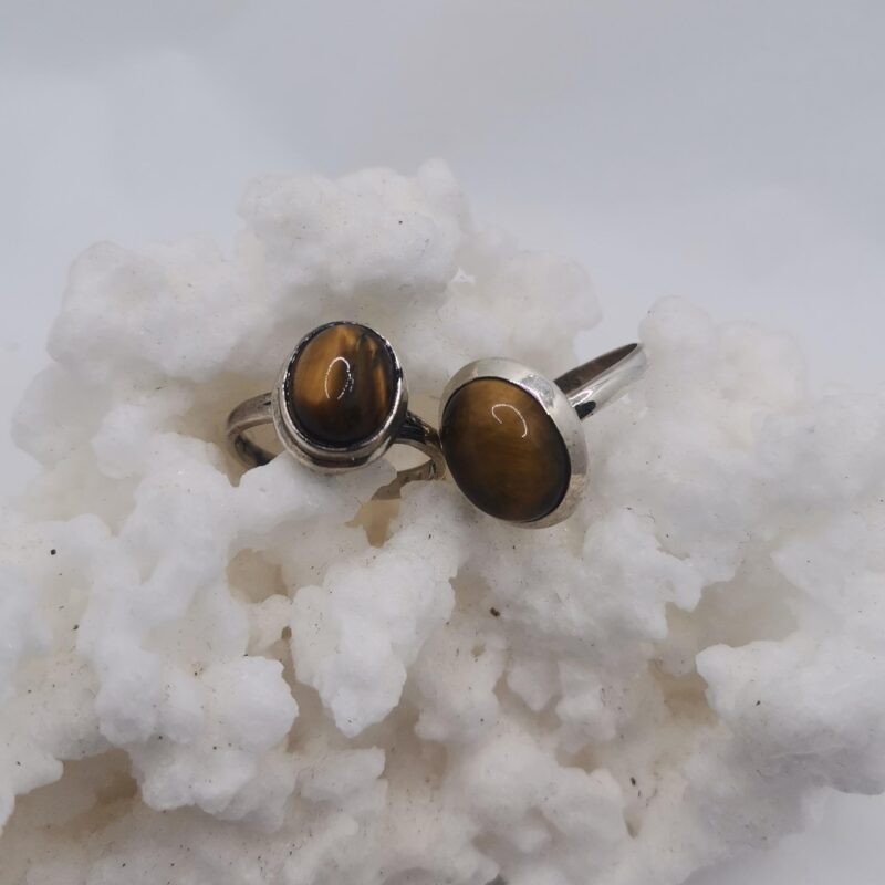 ANILLO PLATA OJO DE TIGRE OVALADO 40