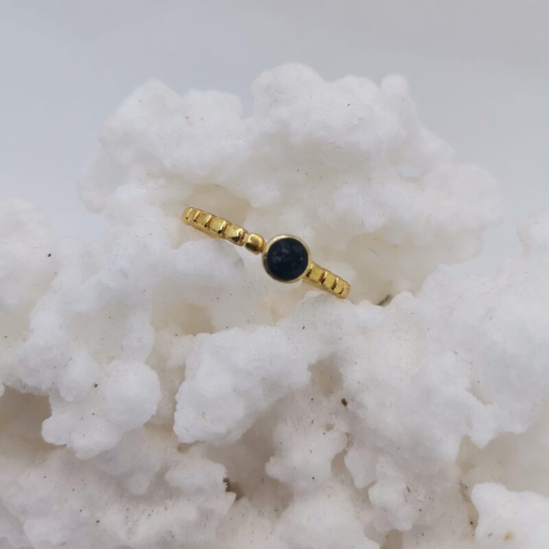 ANILLO ONIX NEGRO PLATA ORO