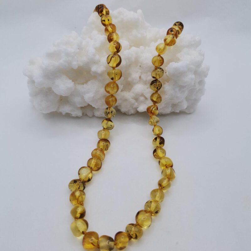 COLLAR AMBAR AMARILLO TRANSPARENTE 45 CM