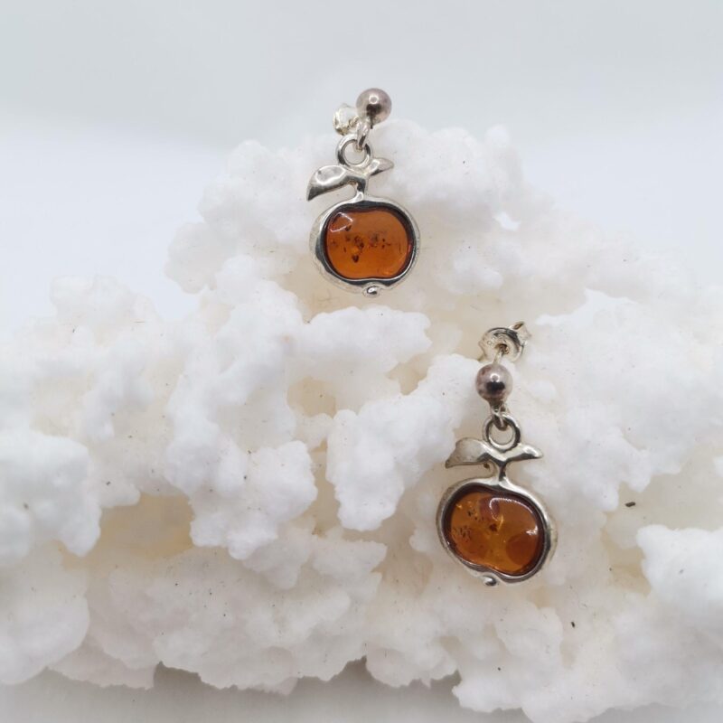 PENDIENTES AMBAR MANZANA ROSCA