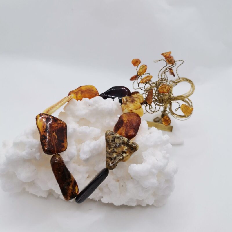 PULSERA AMBAR CUATRO COLORES EN BRUTO