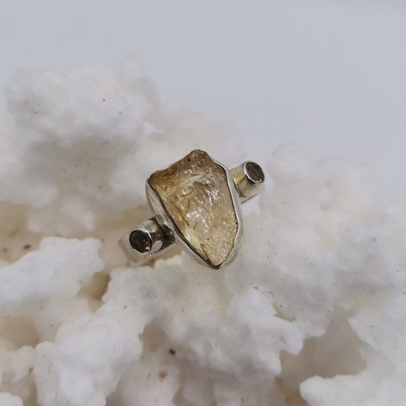 ANILLO PLATA TRES CITRINOS