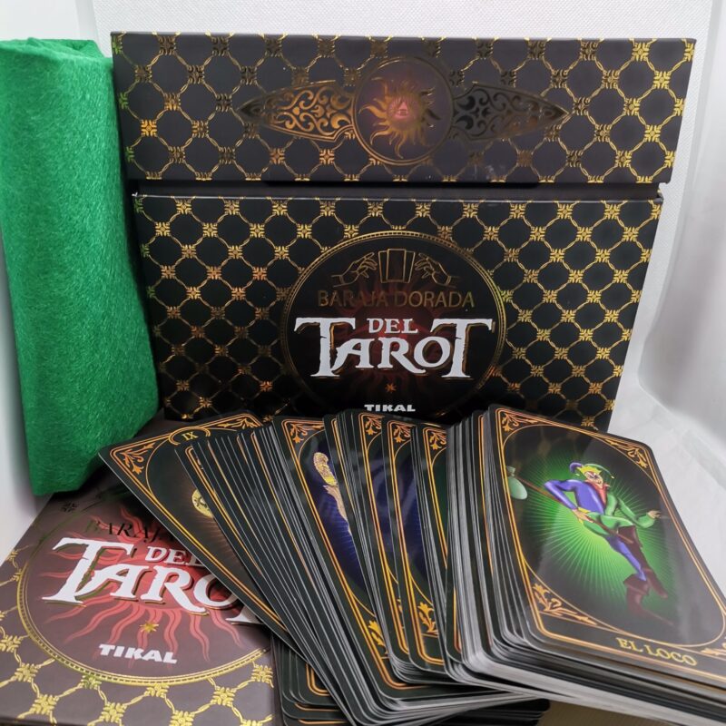 BARAJA DORADA DEL TAROT CAJA TAPETE