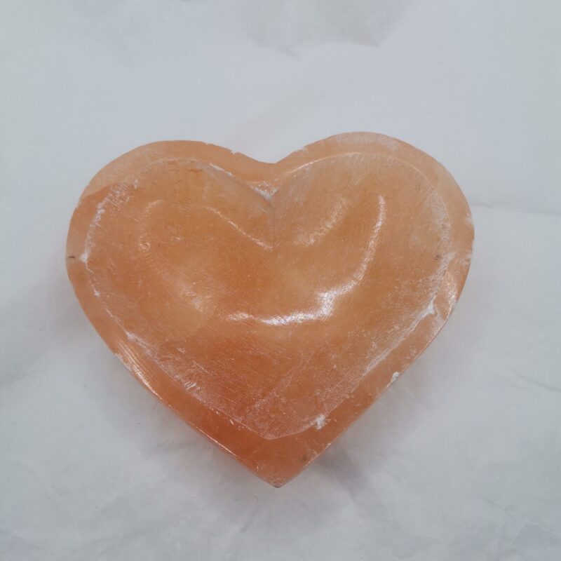 BASE CUENCO CORAZON SELENITA NARANJA 15