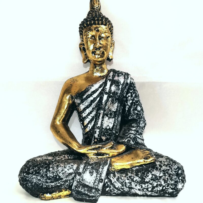 BUDA MEDITACION DORADO PLATA 27 CM