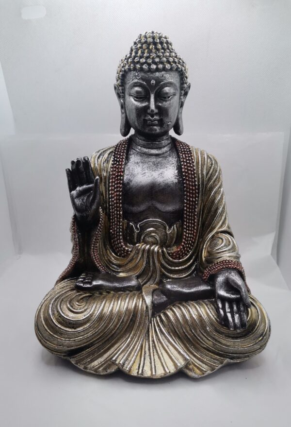 BUDHA MEDITACION DORADO DETALLES GRANATE