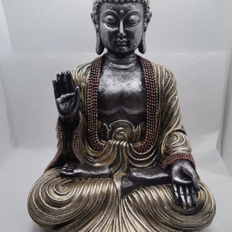 BUDHA MEDITACION DORADO DETALLES GRANATE
