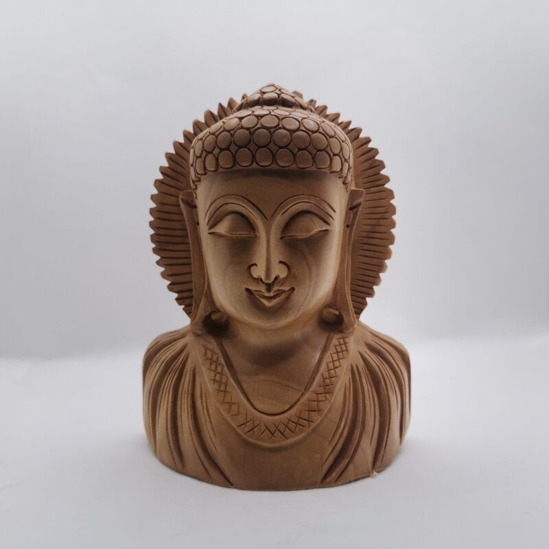 FIGURA BUDA BUSTO MADERA SANDALO