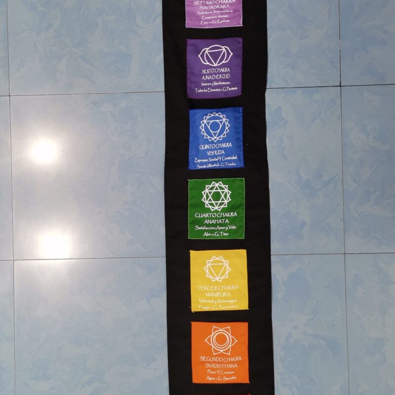 COLGADOR DE TELA 7 CHAKRAS BOLSILLO
