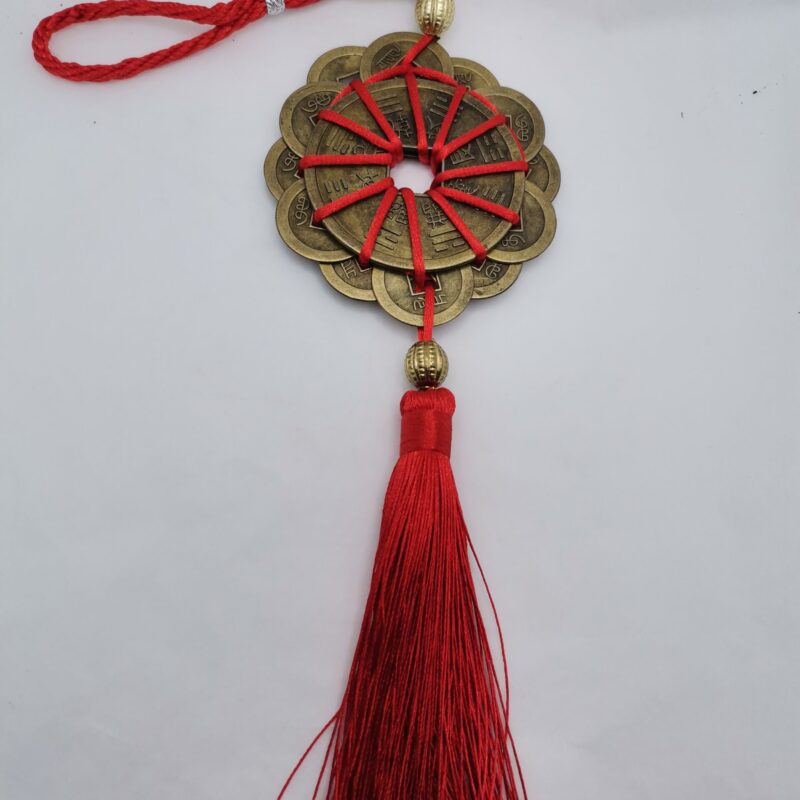 COLGADOR MONEDAS FENG SHUI EN FLOR