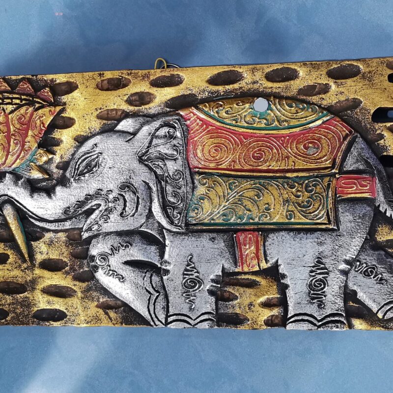 CUADRO ELEFANTE TALLADO EN MADERA