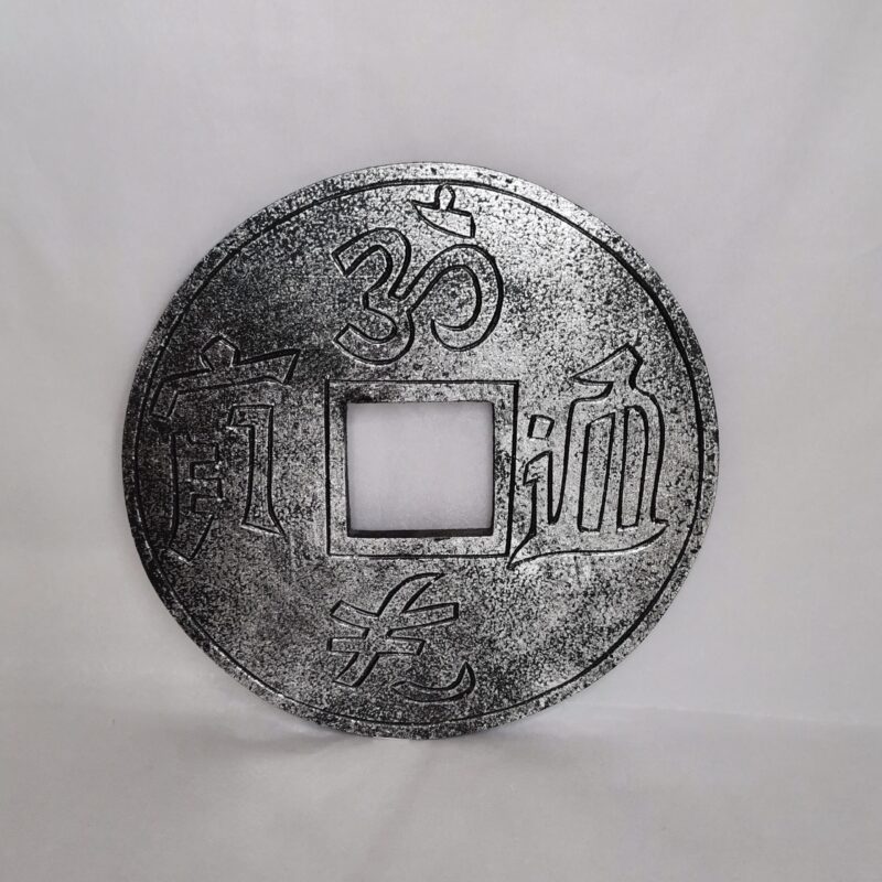CUADRO MONEDA DE FENG SHUI DE MADERA