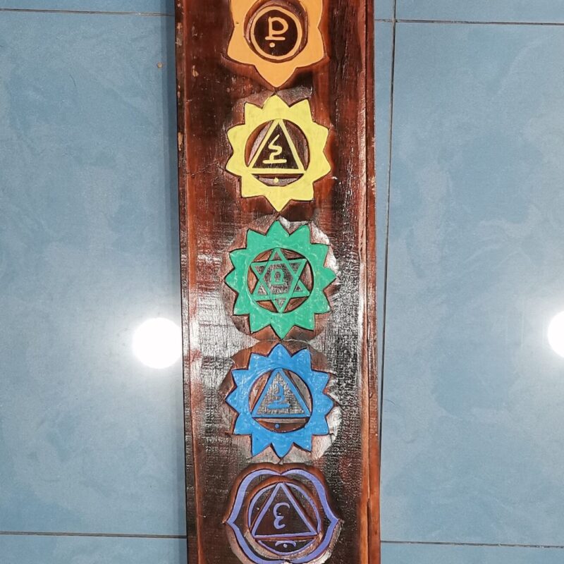 CUADRO SIETE CHAKRAS MADERA PEQUEÑO