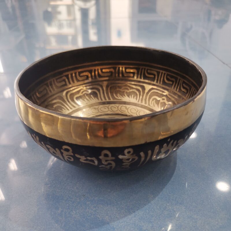 CUENCO TIBETANO 7 METALES GRABADO 13 CM