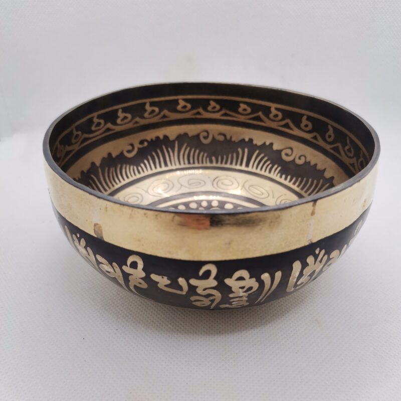CUENCO TIBETANO 7 METALES GRABADO 16 CM