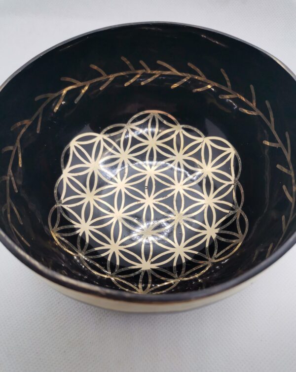 CUENCO TIBETANO 7 METALES GRABADO 14 CM