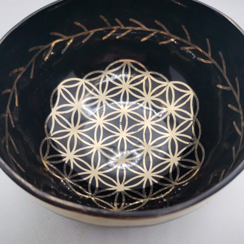 CUENCO TIBETANO 7 METALES GRABADO 14 CM