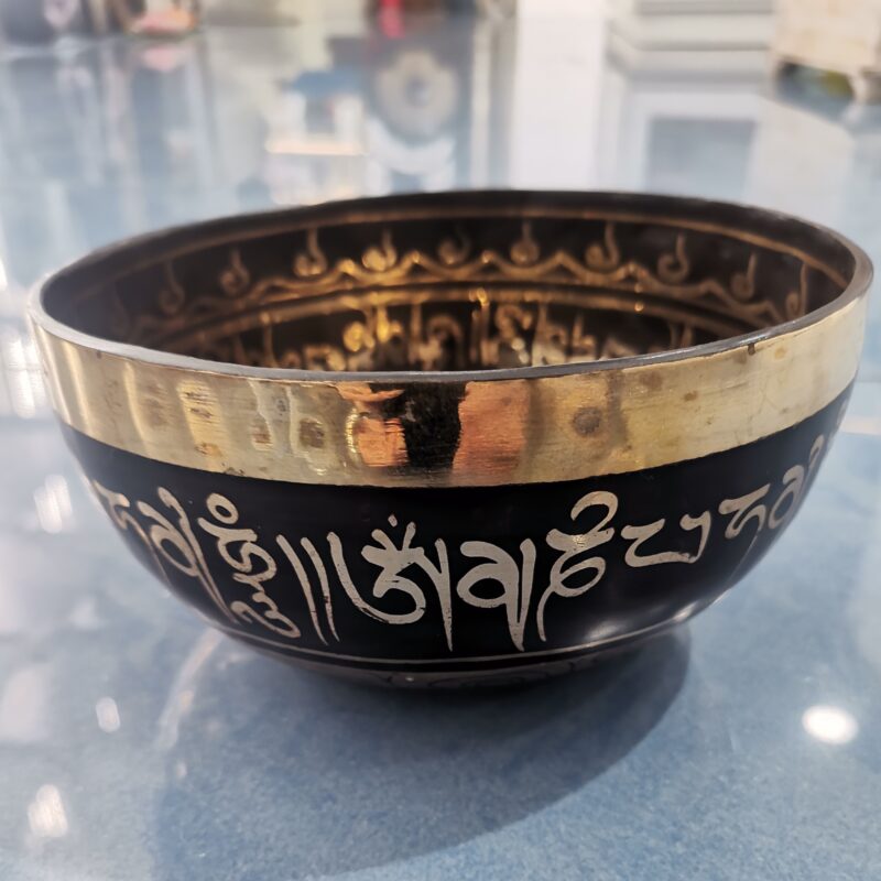 CUENCO TIBETANO 7 METALES GRABADO 15 CM