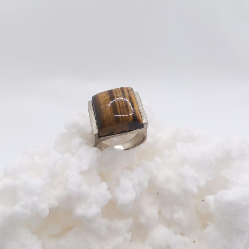 ANILLO OJO DE TIGRE PLATA HOMBRE