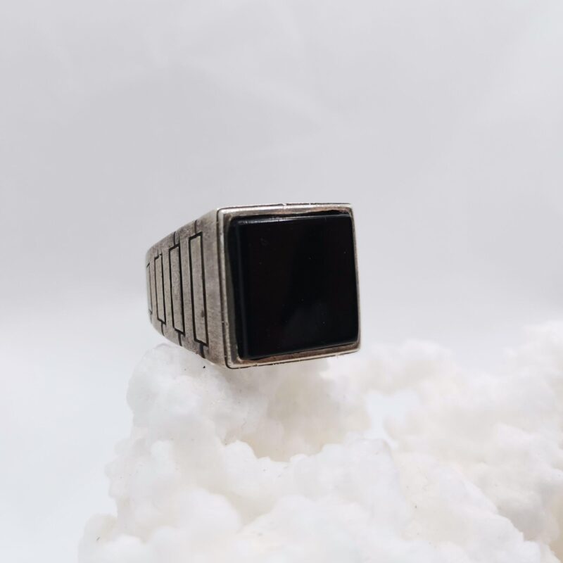 ANILLO ONIX PLATA HOMBRE
