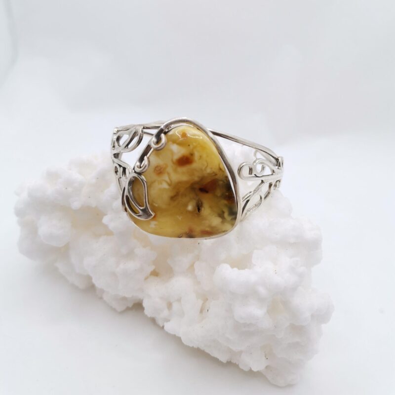 BRAZALETE AMBAR AMARILLO BRUTO PLATA 200