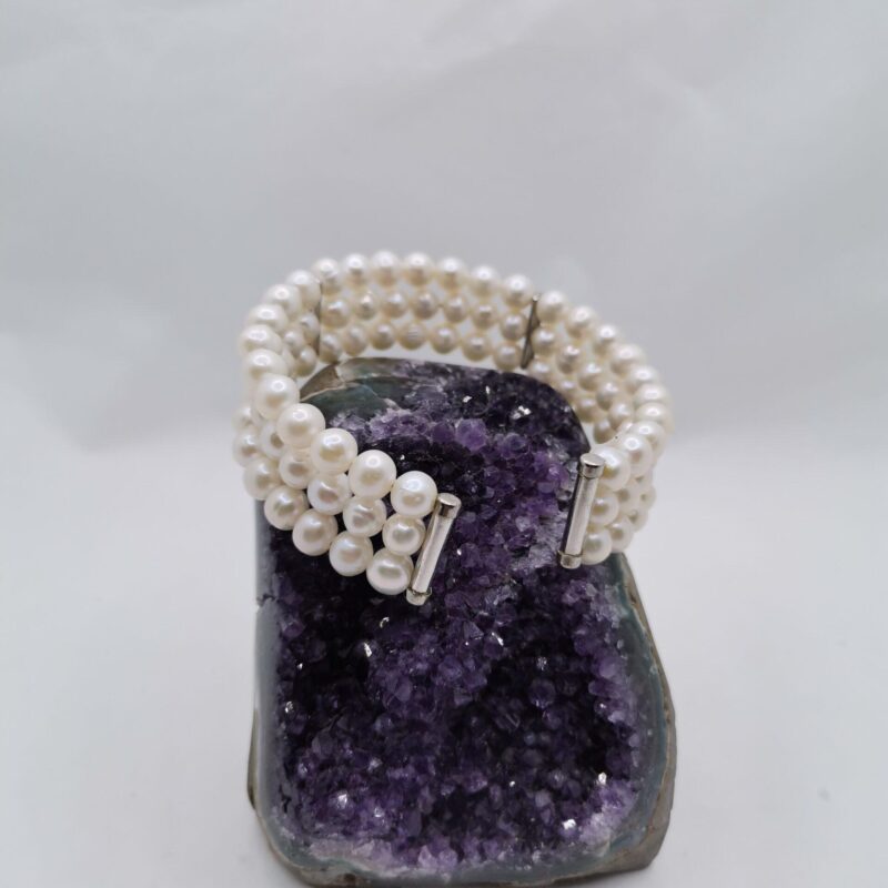 brazalete perlas naturales plata