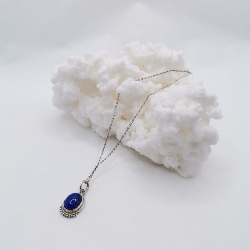 COLGANTE CON CADENA LAPISLAZULI PLATA