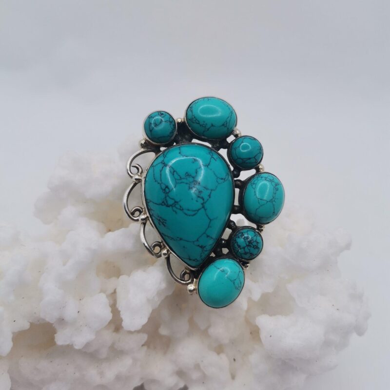 COLGANTE CONVERTIBLE A BROCHE PLATA DE LEY TURQUESA