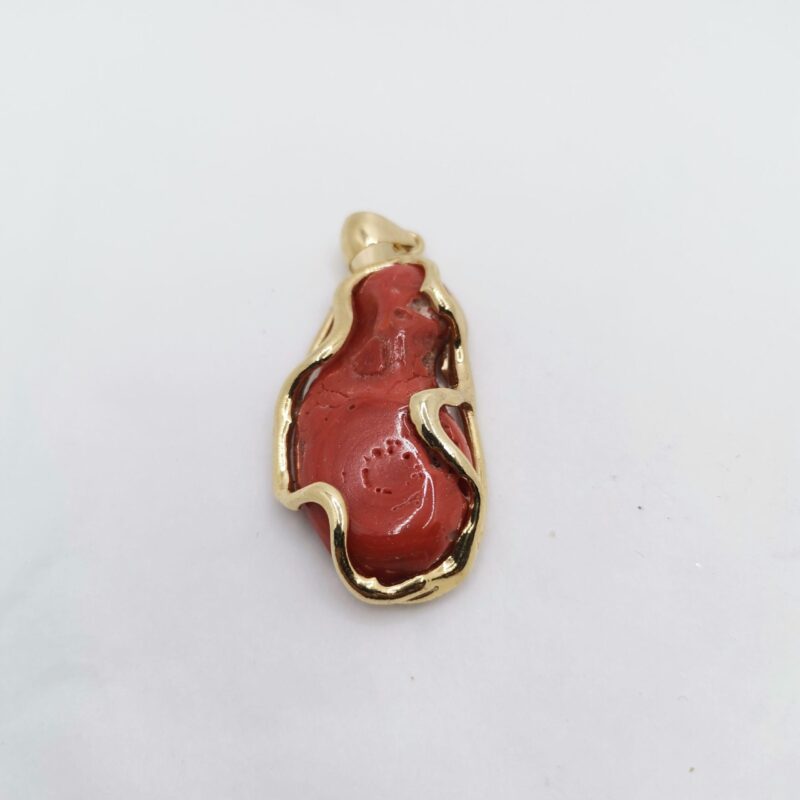 COLGANTE CORAL NATURAL PLATA BAÑO ORO
