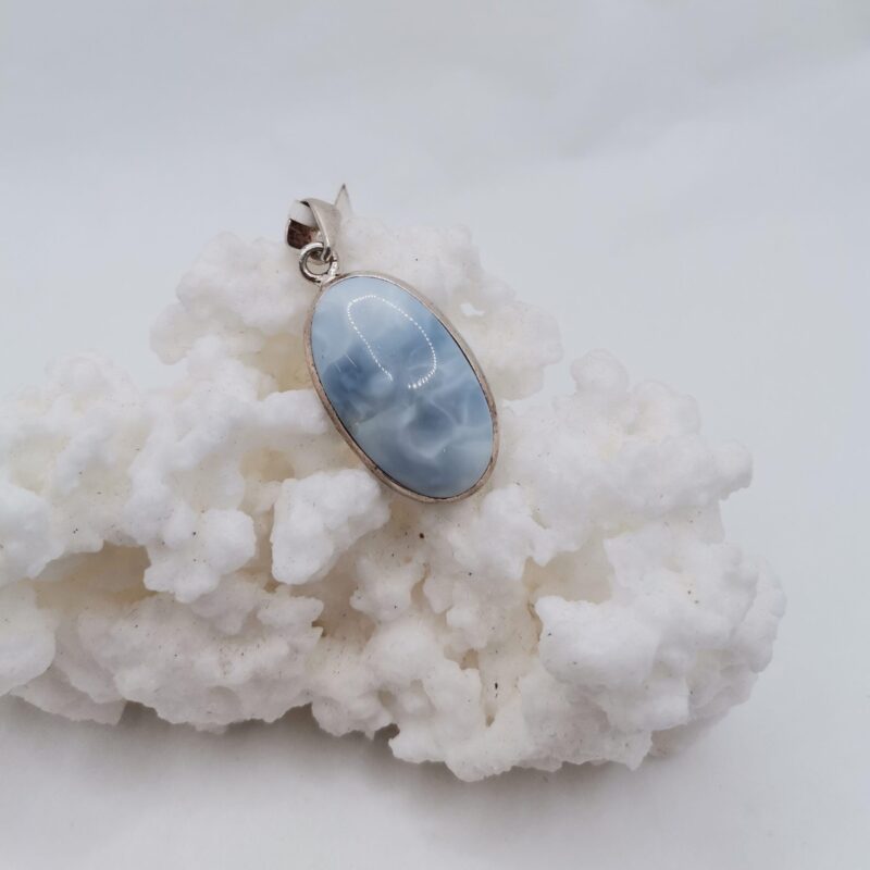 COLGANTE OPALO AZUL PLATA VARIOS
