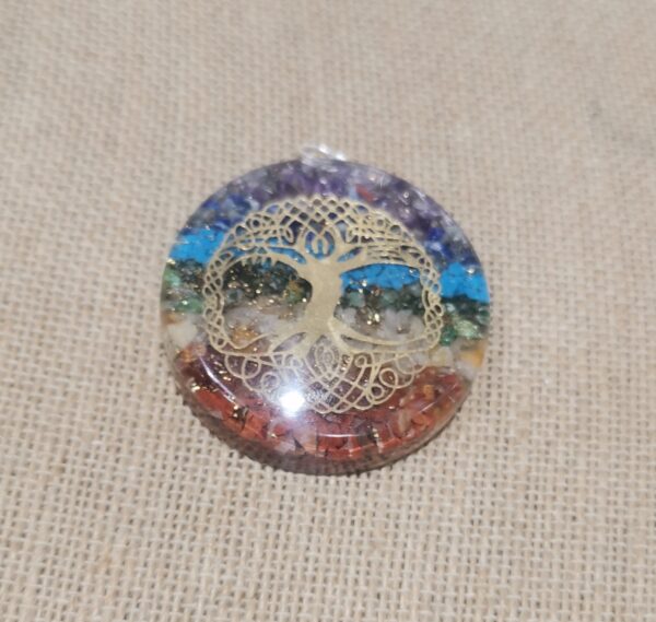 COLGANTE ORGONITA 7 CHAKRAS REDONDO