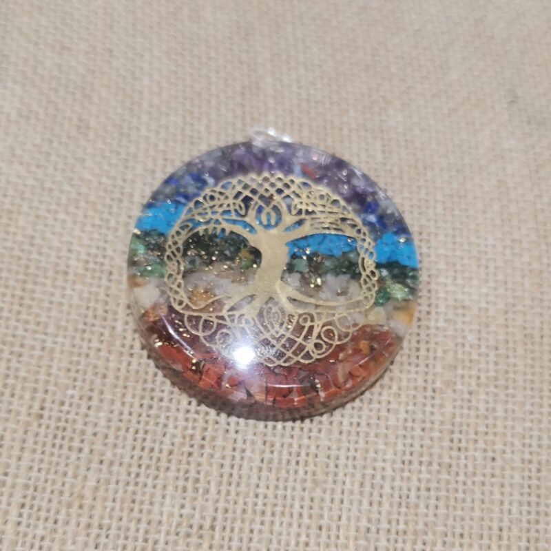 COLGANTE ORGONITA 7 CHAKRAS REDONDO
